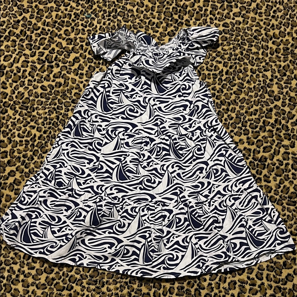Vineyard Vines Target Girls size 6/6x Navy and White Nautical Dress